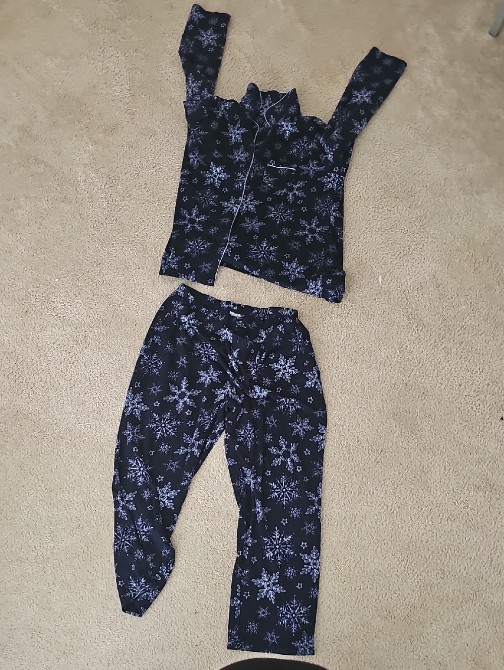 Kids Navy Snowflake Pajama Set